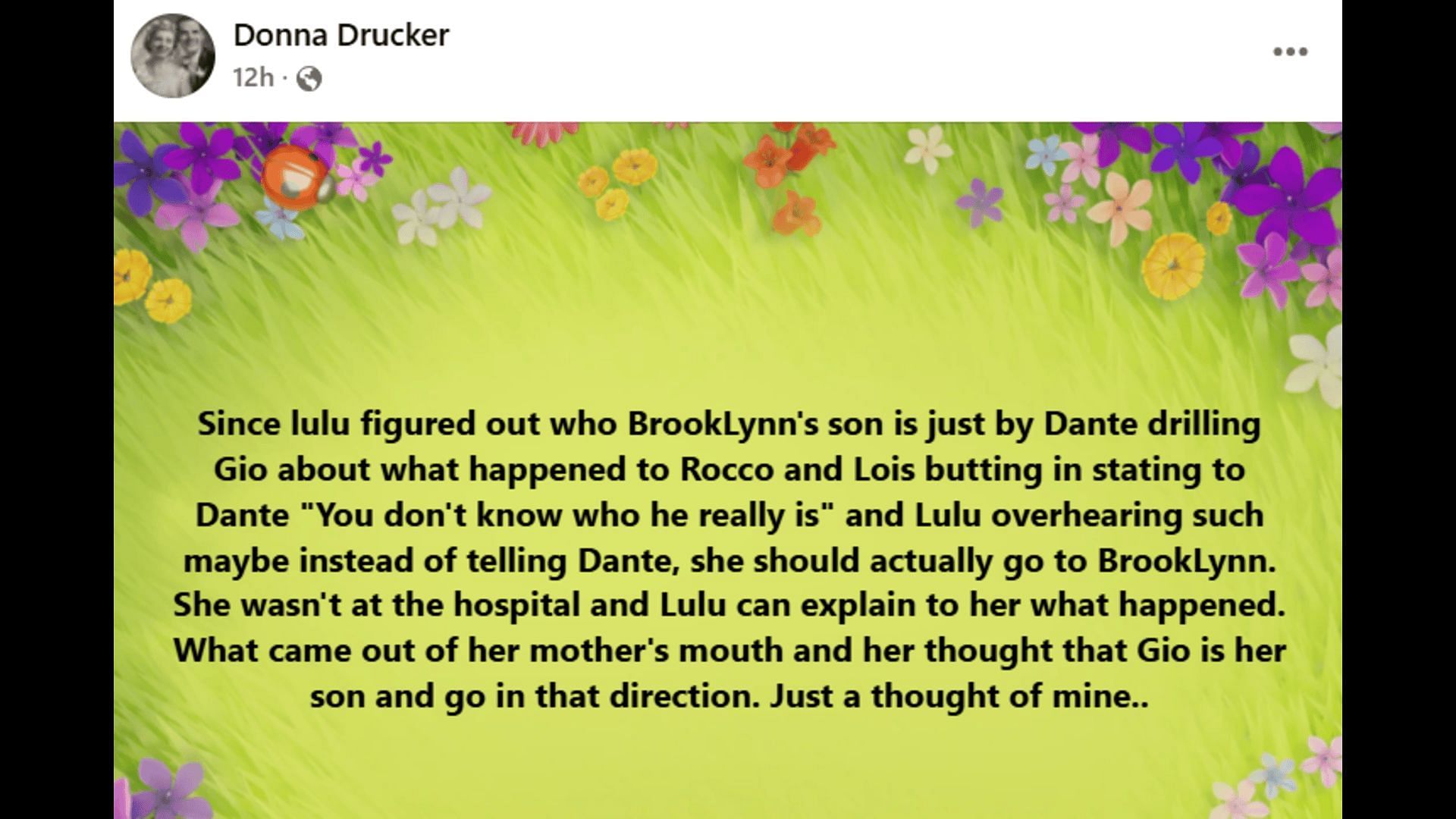A Facebook post about Lulu (Image via Facebook/General Hospital Fans - Official)